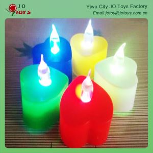 Bán buôn đèn trái tim đầy màu sắc hình dạng LED Candle đèn