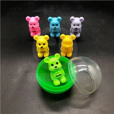 Bán buôn đồ chơi viên nang bán hàng tự động 2 inch Phim hoạt hình bằng nhựa Happy Bear Doll Đồ chơi cho trẻ em